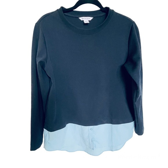 Athleta Gallery 2.0 Top Navy Blue Two Layer top - Picture 8 of 8